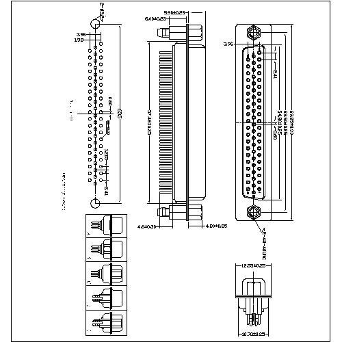 HDP01-F62XXXX D-SUB 62P PCB Female Three Row Straight(stamped Pin)
