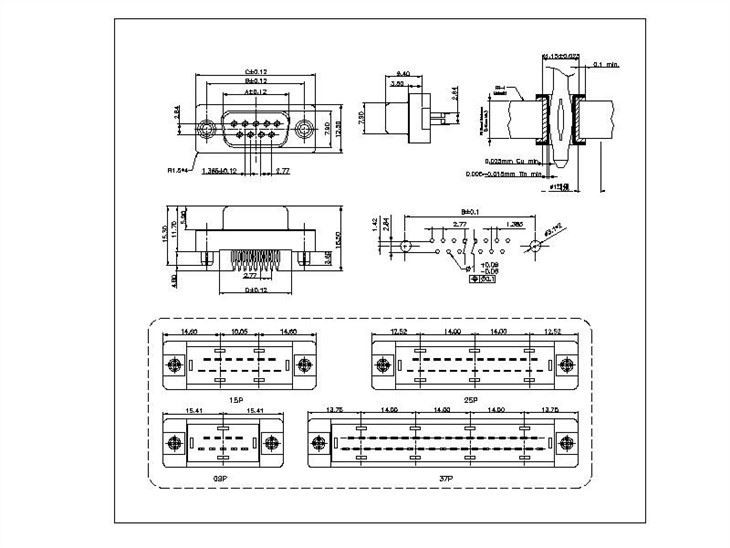 DG01-FXXXXX D-SUB PRESS FIT TYPE FEMALE CONNECTOR