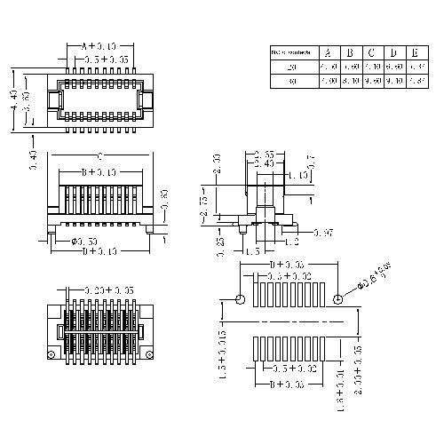 0.5mm Board To Board Connector BB0.5F-2.0XXXS01