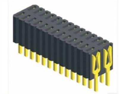 1,27 x 2,54 mm Buchsenleiste, zweireihiger Anschluss