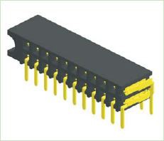 2,54-mm-Buchsenleiste, zweireihiger Winkel, seitlicher Eingang H: 5,9